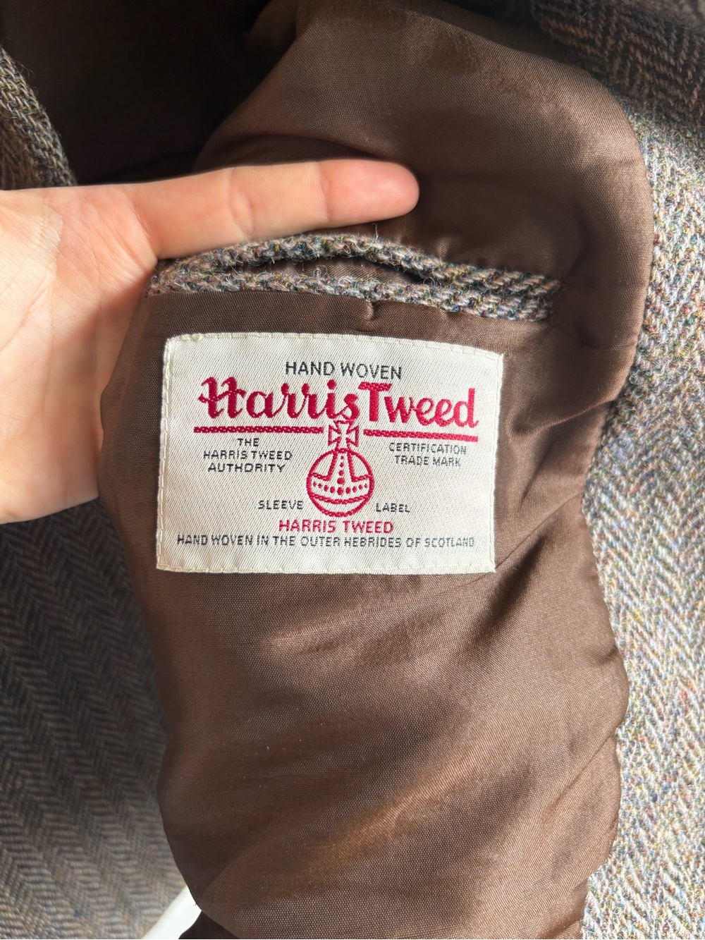Harris Tweed Brook Taverner 100% Pure New Wool Herringbone Blazer 44L